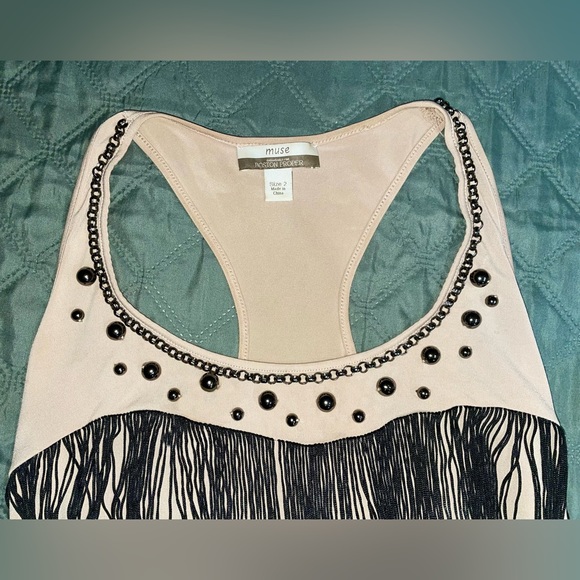 MUSE / BOSTON PROPER Ombre Fringe Dress, Size 2, EUC - Picture 11 of 15